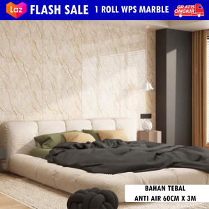 1 Roll Sticker Dinding Marmer Hitam RONA 60cm x 3m Anti Air Lem Perekat Marble Bahan Tebal