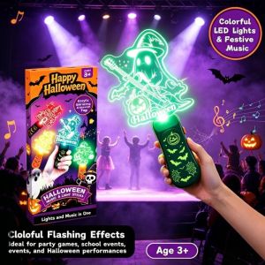 MAOMEI Người tuyết Hươu Que phát sáng LED có âm thanh Đèn trang trí Halloween Ông già Noel Đồ chơi phát sáng có nhạc Giáng sinh Đạo cụ tạo không khí Nhiều màu sắc Đèn ngủ mini cầm tay Tiệc Giáng sinh