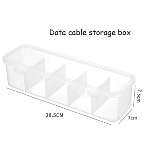 【B1T2】Data Cable Storage Box Power Charger Desktop Multi-function Cable Unwinder Cable Management Hub Box