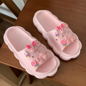 LH.Bigsize ส่งไว⚡ รองเท้าแตะผญ รงก้อนเมฆสีพื้นมาพร้อมตัวติดสุดน่ารัก ใส่สบายไม่เจ็บเท้า พื้นนุ่มนิ่ม ราคาเบาๆ🤭