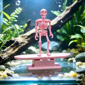 MAOMEI In 3D Lướt sóng nhảy múa bộ xương bể cá máy tạo bọt Phát sáng trong bóng tối Sử dụng máy bơm khí Máy tạo bọt có khớp nối di động Sáng tạo Dưới nước Ván trượt bể cá vũ điệu đầu lâu bong bóng Tiệc Halloween