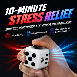 ✨Six-Sided Stress Relief Toy Dice✨Focus Booster Fidget Cube Stress Reliever Spinner Tactile Feedback Rolling Ball Toy Noiseless Button