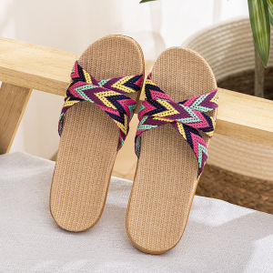[Free Shipping] Linen Summer High-Heeled Cute Home Slippers for Men and Women Indoor Non-Slip Floor Sandals Beach Slippers