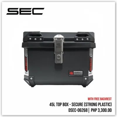 Sec Topbox 45 Liters Top Box for Motorcycle Top Box - SECure (Strong Plastic) (DSEC-06268)