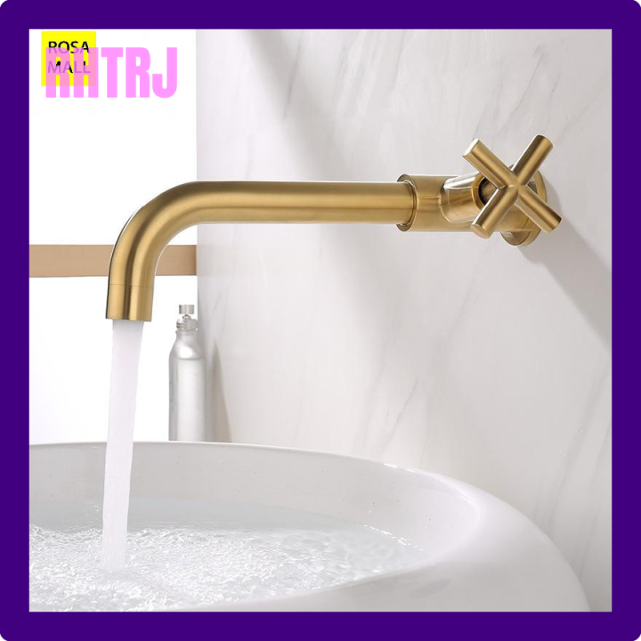 RHTRJ Matt Black Brass Faucet Wall Mount Pool Tap Washbasin Taps Garden ...