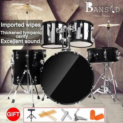 Bansid 5-Piece Complete Drum Set with Cymbals ，Suitable for adults and children drum set drums percussion five drums 234 cymbals