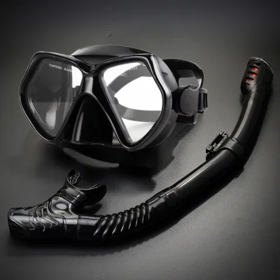 GOGO White Snorkeling Set for Adult Diving Mask with Snorkel Adjustable Strap Diving Snorkel Gear Snorkeling Mask Set Tempered Glass
