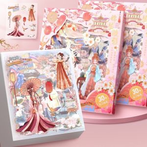 ROBERTA Gift Box Cartoon Hand Account Decorative Stickers School Office Supplies Journal Scrapbook Stickers Collage PET Stickers Material Decals Stationery Sticker