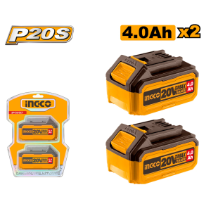 PAKET Baterai 4.0Ah Set x2pcs 20V INGCO COSLI240312 Battery 4AH P20S