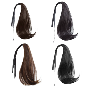 ต่อผมผมปลอมทรงหางม้าผู้หญิงยาวปานกลางดีไซน์แปรงหวีผมไฟฟ้ารวดเร็วสวมใส่สบาย