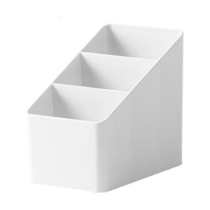 Multifunctional Desk Organizers Pen Cup with 3 Slots Stackable Pencil Storage Box 3 Compartments Makeup Brush Organizers