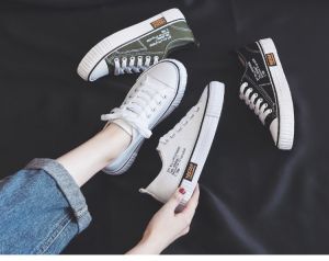 COD [ BAYAR DITEMPAT ] 101 Sepatu Wanita Sneakers Tali Kanvas Model Terbaru 2021 Trendy dan Elegan