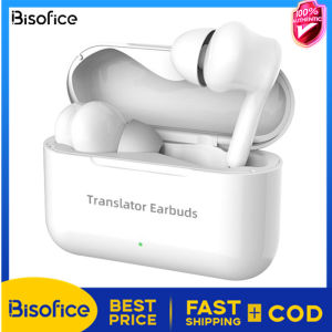 Bisofice Wireless Earbuds BT Headphones Translator Ear Buds with Microphones Charging Case Support Real-time Translation in 71 Languages 56 Accents Online for Learning Communication Music Call
