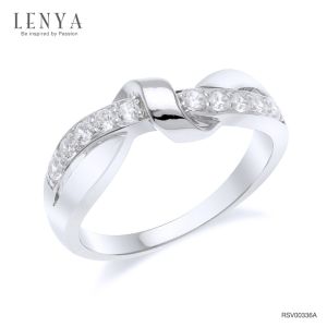 LENYA แหวน CZ Diamondlike เสริมบุคลิกและความมั่นใจ ขนาด 2 มิล ตัวเรือนเงินแท้925 ชุบทองคำขาว