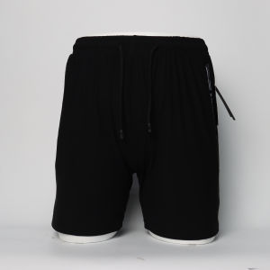#D157 Mens Big Size Summer Shorts With Zipper Pocket Garterized Stretchable Waist High Quality