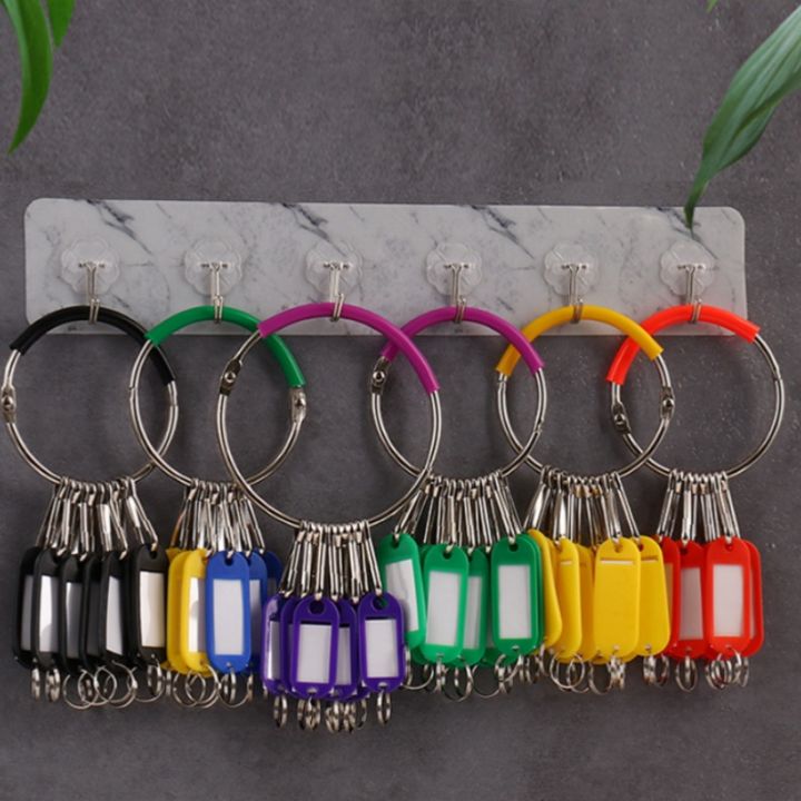 Key Keeper Springy Metal Ring Key Organizer Holder with 20 Key Tags Spring Hooks Landlord ...
