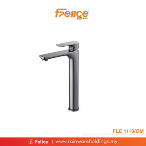 FLE 118/GM High Basin Mixer Tap Gun Metal