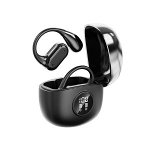 Elysound Headset Bluetooth 5.4 OWS Open Ear Earhook Earphone Wireless Call Noise Reduction on Olahraga Headphones Sport Earbuds HIFI Stereo Bass Super Musik Dengan Mic
