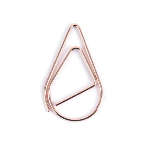 songduanshi 50 Pieces Metal Drop Shape Paper Clips Kawaii Cute Bookmark Clip Stationery
