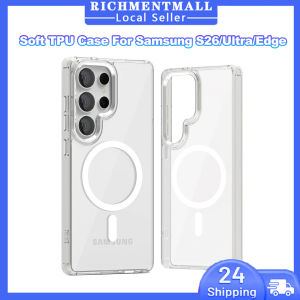 【🔥SG STOCK🔥】RICHMENTMALL Wireless Charging Case For Samsung Galaxy S26 Ultra Edge Crystal Clear Wireless Charging Magnetic Phone Case