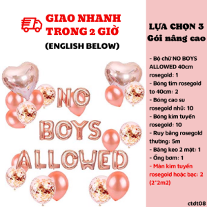 Bộ bong bóng trang trí tiệc chia tay độc thân màu hồng rosegold ctdt08