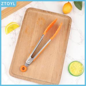 ZTOYL  1Pc 7inch Stainless Steel Food Clip BBQ Grill Steak Food Clip Non-slip Handle Bread Tong Party Kitchen Cooking Accessories