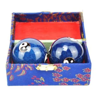 2pcs / pair Meditation Dragon Phoenix Pattern Hand Finger Exercise Stress Relief Baoding Balls Yin Yang Fitness Handball
