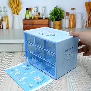 Laci 3 Susun Karakter / Laci Free Stiker Karakter Cinnamoroll / Laci My Melody / Tempat Penyimpanan Susun Kuromi