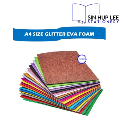 A4 Size Glitter EVA Foam Sheet 2mm / Sponge Colour Foam Mat 20cm x 30cm