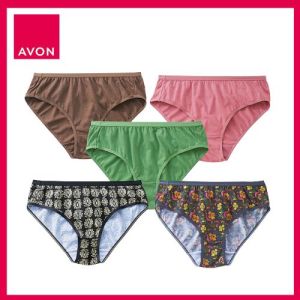 Avon Freya 5-in-1 Comfort Fit Midi Cotton Underwear for Women - Fashionable Prints Panties Breathable soft fabrics