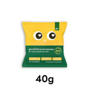 P&P อาหารแมวสายพรีเมี่ยม แลคโตเฟอริน โปรไบโอติกคู่ ป้องกันท้องเสีย เสริมภูมิคุ้มกัน อาหารเม็ดแมวโต 40 กรัม