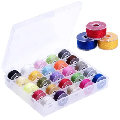 25pcs Assorted Colors Prewound Bobbin Thread Plastic for Embroidery and Sewing Machine DIY Embroidery Thread Sewing