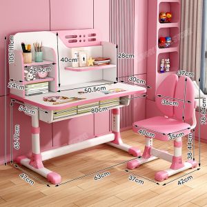 Childrens Study Table With Chair For Kids Adjustable Table Ergonomic Desk Chair For School Bedroom