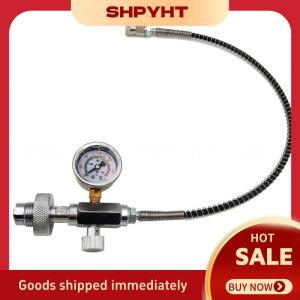 SHPYHT✨ 1Pcs Air Diving DIN G5 8 Connect Fill Station Filling Charging Adaptor Valve HPA 6000psi 400bar Stainless Steel With 50cm Hose