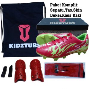 KIDZTUBS Sepatu Bola Anak Paket Komplit Sepatu Bola Tas Skin Deker Kaos Kaki Usia 6-10 Tahun Size 28 29 30 31 32 33 34 35 36 37 KDZ1449010425
