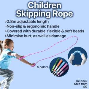 [SG Seller] Kids Skipping Rope Adjustable Length Children Safety Safe Exercise