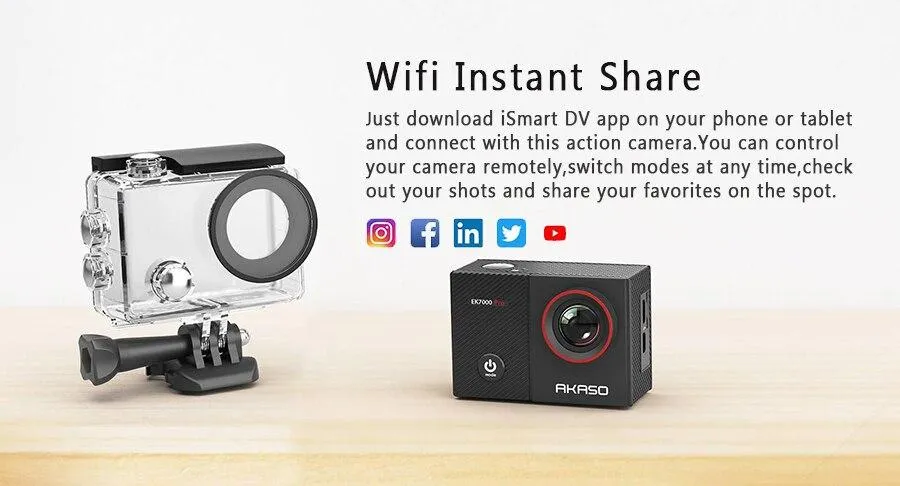 Akaso Action Camera Akaso Ek7000 App Iphone Jual AKASO Wifi Action - Main Image