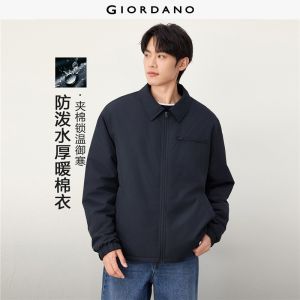 Giordano Beau Monde Men Turndown collar multi-pocket padded jacket Free Shipping 13076723