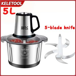 Multifunctional Electric Meat Grinder Food Processor 2L 3L 5L Stainless Steel Automatic Home Kitchen Appliance High Performance Grinding Tool