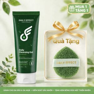 Gel rửa mặt daily effect chuyên da dầu sạch bụi bẩn cân bằng độ pH cho da dung tích 120ml bộ quà tặng