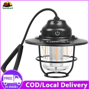 【Fast delivery】 Emergency Light Lantern 1200mAh Retro Atmosphere Chandelier 2700K/6500K IPX4 Waterproof Stepless Dimming Type C Charging