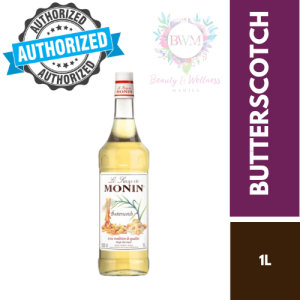 MONIN BUTTERSCOTCH FLAVORED SYRUP 1 LITER - Perfect for Coffee Milk Tea Desserts and Cocktails