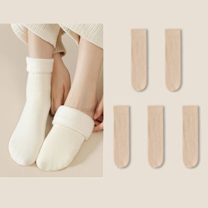 Stocking Socks Warmth Moisture Wicking Floor Socks Snow Stripes Elasticity Moderate Elasticity Thick Fabric