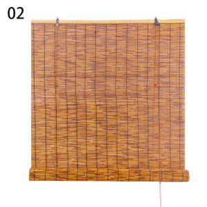 ม่านบังตาฉนวนกันความร้อนที่ม้วนกันแดดม่านบังตาม้วนไม้ไผ่และต้นกกสำหรับหน้าต่างผ้าม่านโรมันพร้อมม่านระเบียงการปกป้องความเป็นส่วนตัวแบบยกได้