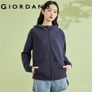 GIORDANO Women Jackets Windproof Hooded Jackets Plain Color Multi-Pocket Women Fashion Casual Jackets 05373062