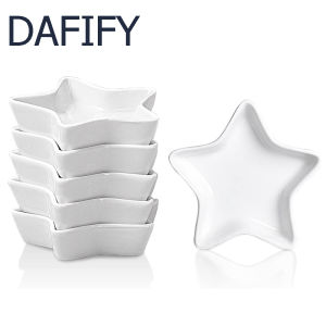 DAFIFY 1 Pcs flaw Porcelain Star Soy Sauce Dish Dipping Bowls 8cm