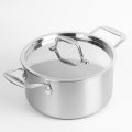 Famco 3.6 Quart Casserole 20cm, Tri-ply stainless steel construction, Rust-resistant, Induction compatible, Aluminum core, Even heating, Everyday use, Good for 8 servings, Double handles, Sleek Timeless design. 