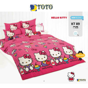 TOTO ชุดผ้าปูที่นอน เฮลโล คิตตี้ Hello Kitty KT89 สีชมพู #โตโต้ ชุดเครื่องนอน เฮลโลคิตตี้ ซานริโอ Sanrio