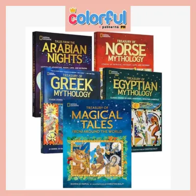 Nat Geo Greek Norse Egyptian Mythology and Arabian Nights books (Hardcover Brand New)