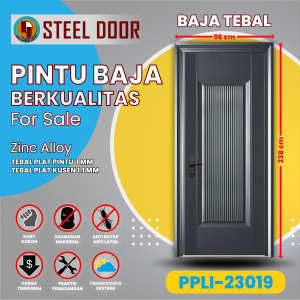 SET PINTU SINGLE BAJA TEBAL LENGKAP 96x238cm TANPA RIBET TINGGAL PASANG